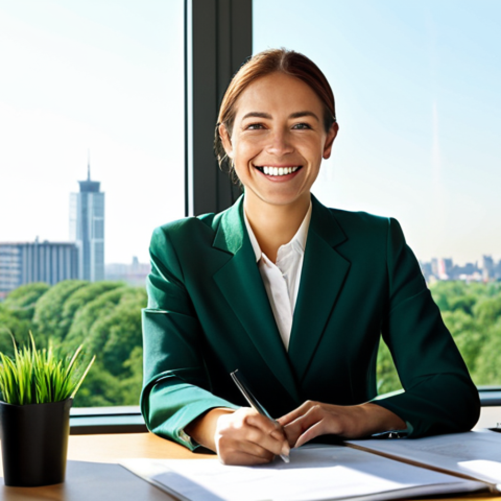 넷제로 경제 모델의 이해관계자 분석 - Sustainable Business Practices**

"A modern office interior. A businesswoman in a modest, profession...