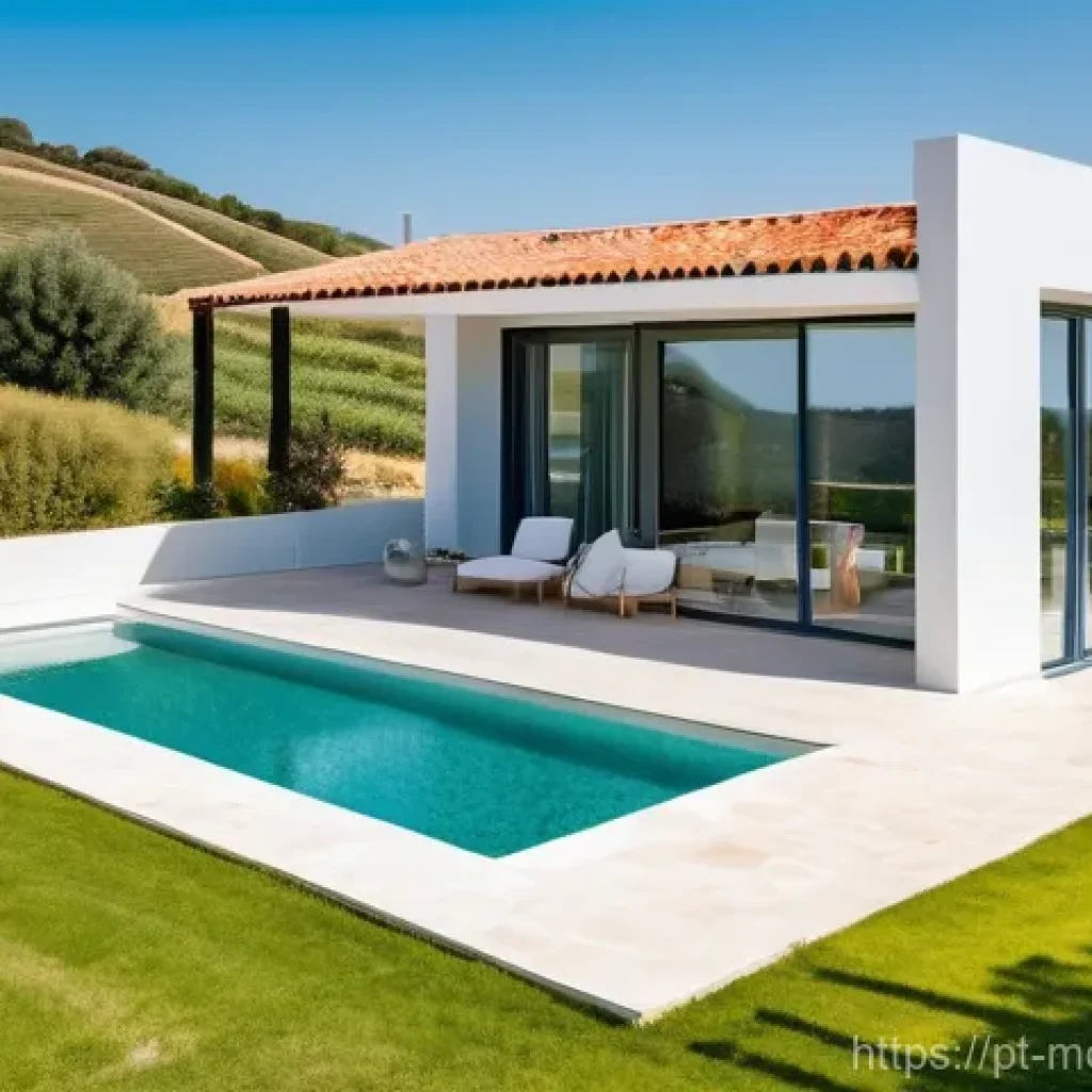 넷제로 전환 경제 모델의 성과 분석 - **Sustainable Home in a Portuguese Landscape**
    A picturesque, modern Portuguese-style house with...