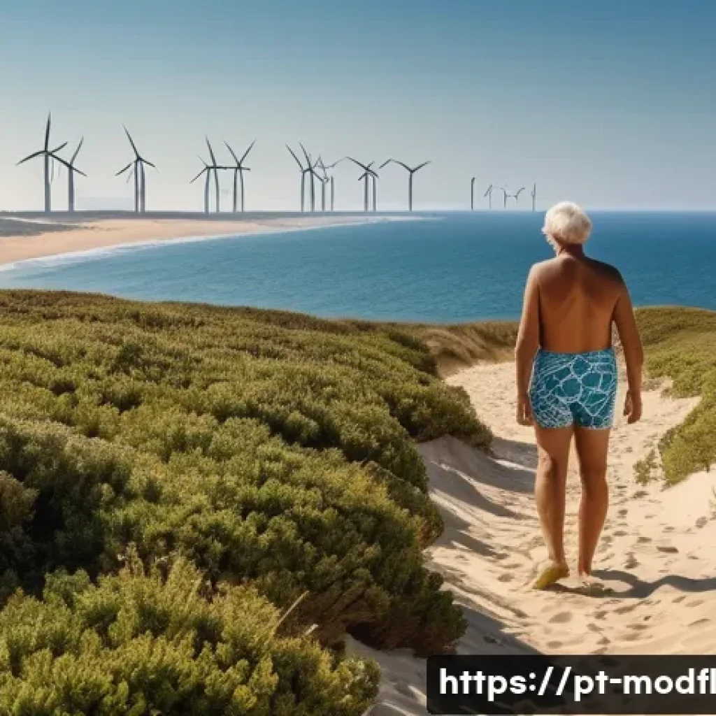 넷제로 전환을 위한 로드맵 작성 - **Prompt:** A vivid, hopeful scene set on the picturesque Portuguese coast. A multi-generational fam...