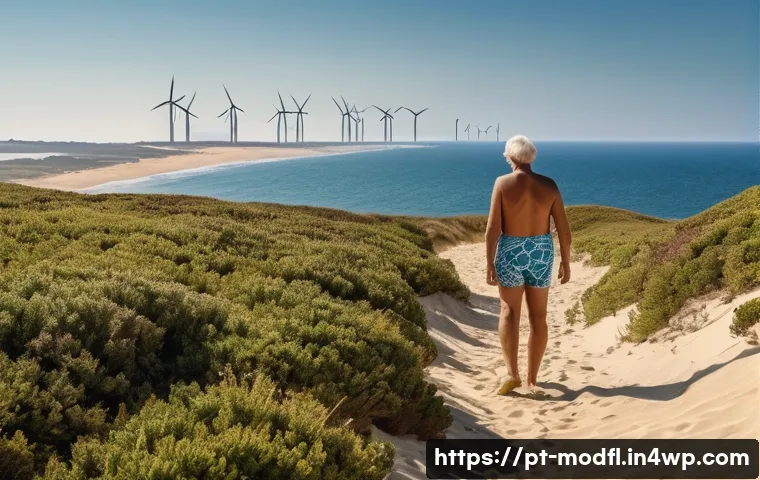 넷제로 전환을 위한 로드맵 작성 - **Prompt:** A vivid, hopeful scene set on the picturesque Portuguese coast. A multi-generational fam...