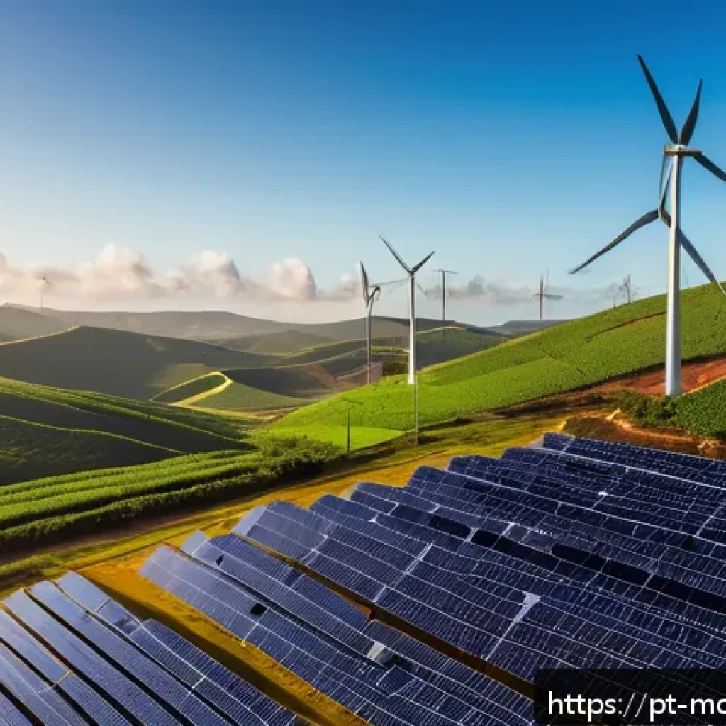 넷제로 경제 모델의 혁신적인 솔루션 - A vibrant Brazilian solar energy farm in the Nordeste region during golden hour, featuring rows of m...